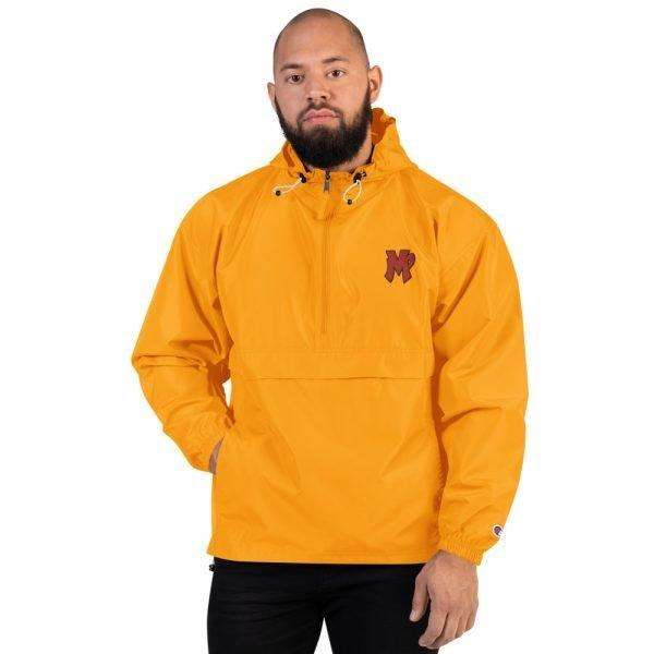 Embroidered MVP Champion Packable Jacket in Gold Color, Front, Man Shown