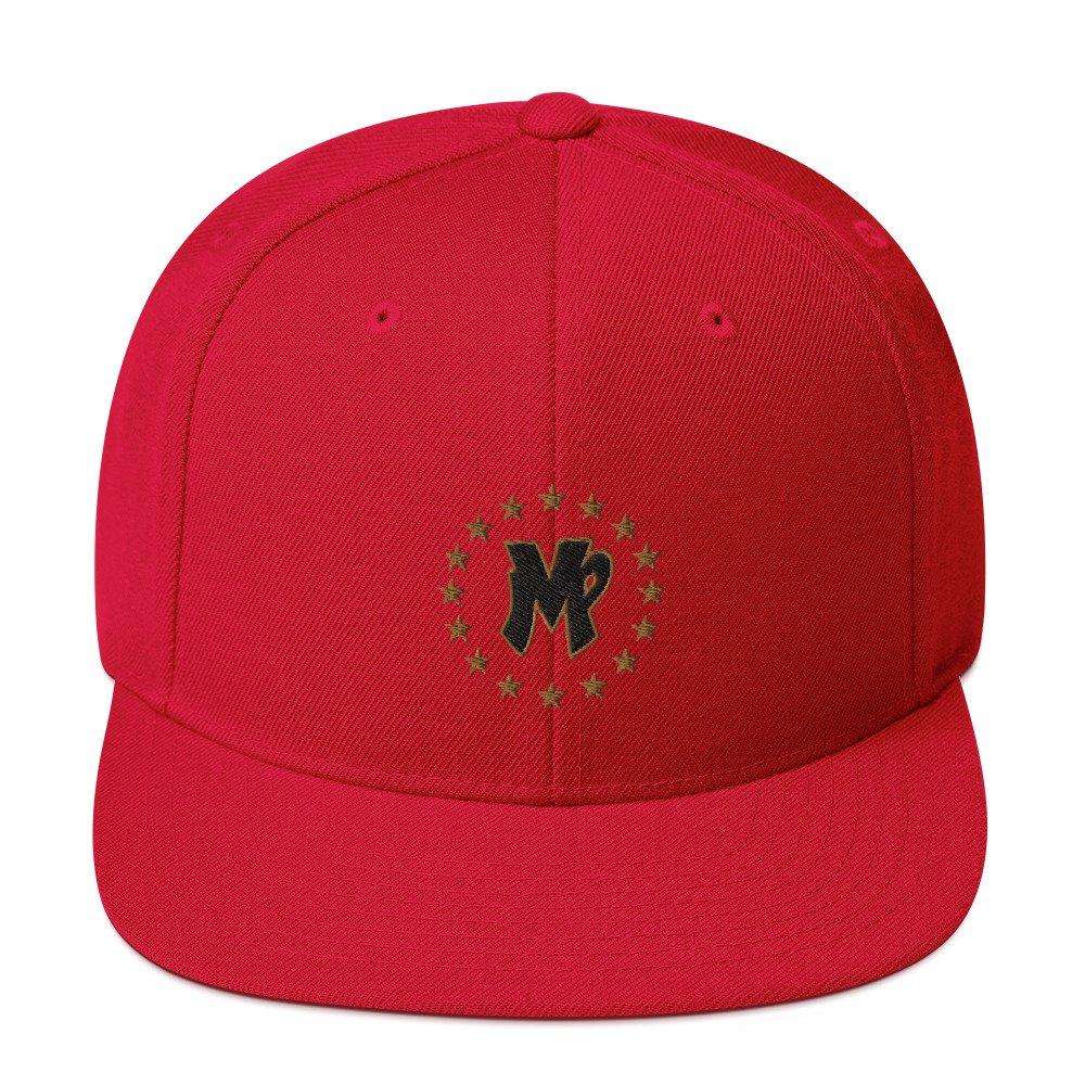 MVP Star Snapback Hat in Red Color, Front