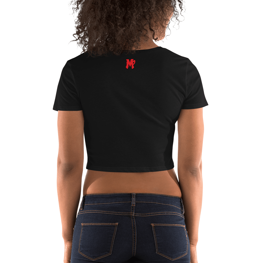Limited Edition MVP Pride Women's Crop Top in Black, Back, Woman Shown